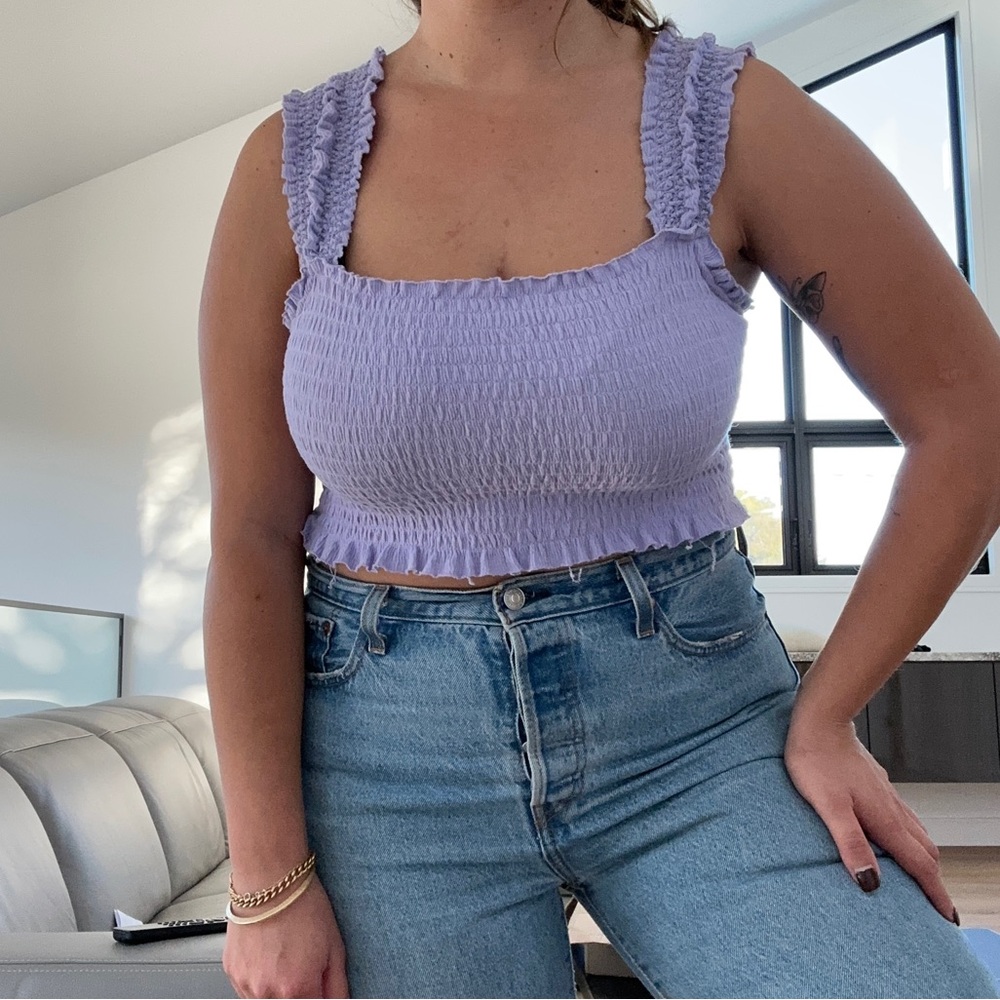 Urban outfitters smocked crop top.